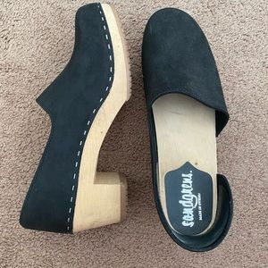 Sandgrens clogs, Brett style, Black Nubuck leather
